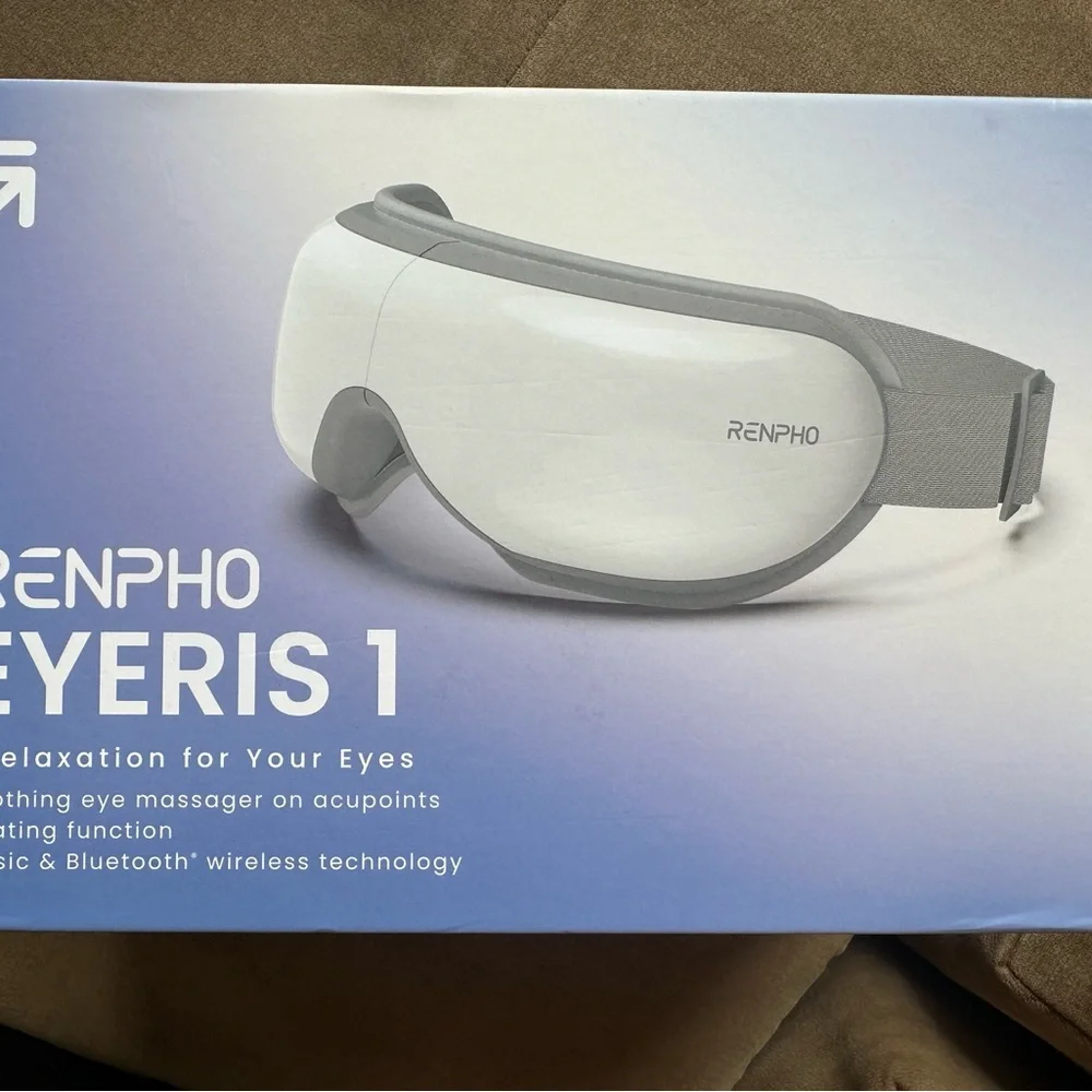 Renpho eyeris 1 Gray, white Eye Massager, new in box, Bluetooth, heating